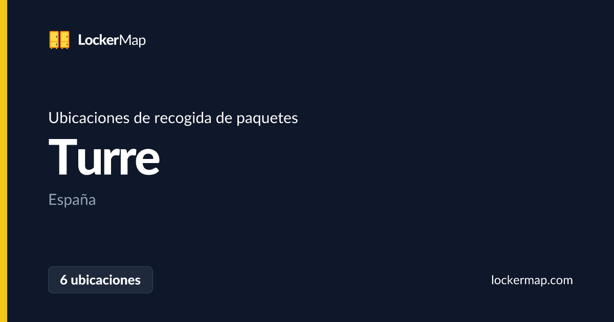 Ubicaciones de recogida de paquetes en Turre | LockerMap