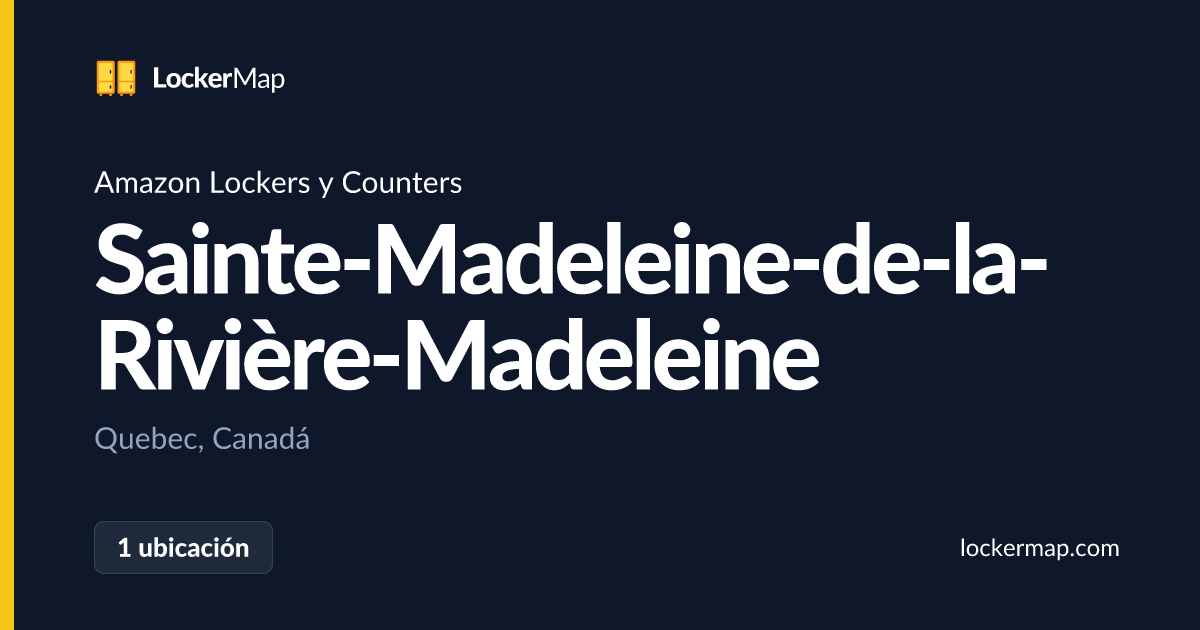 Amazon Lockers y Counters en Sainte-Madeleine-de-la-Rivière-Madeleine ...
