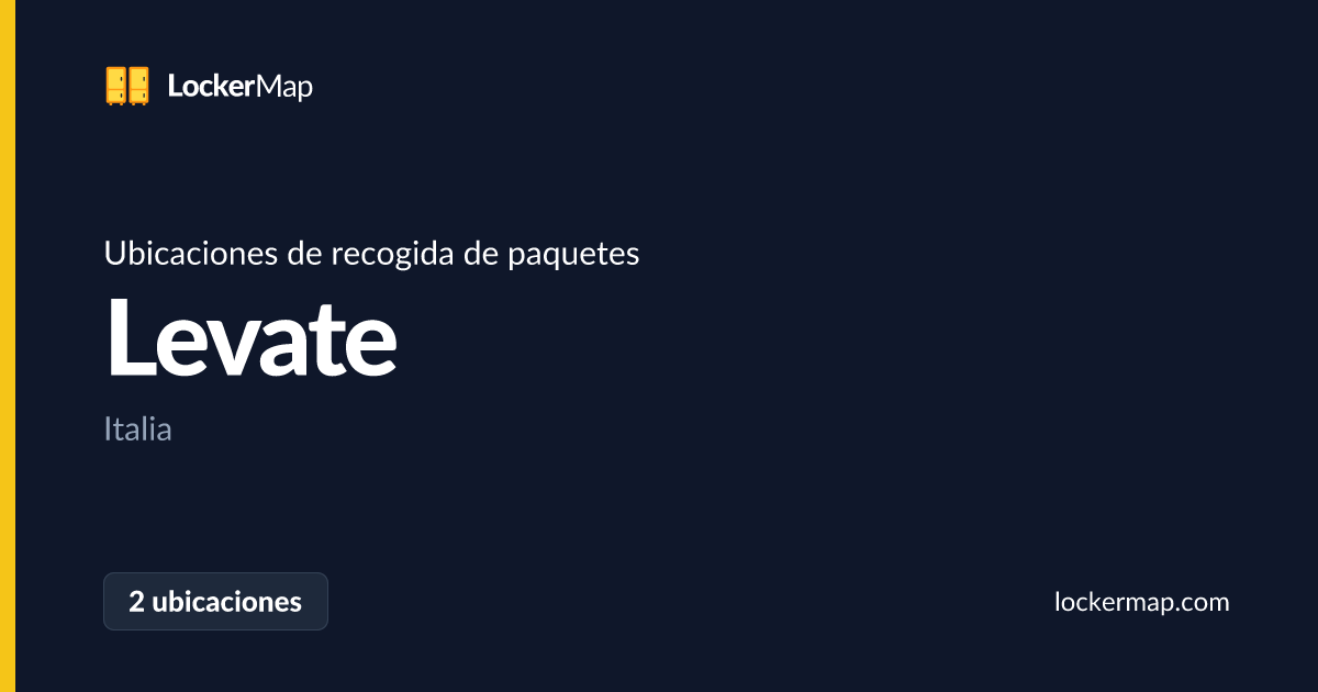 Ubicaciones de recogida de paquetes en Levate | LockerMap